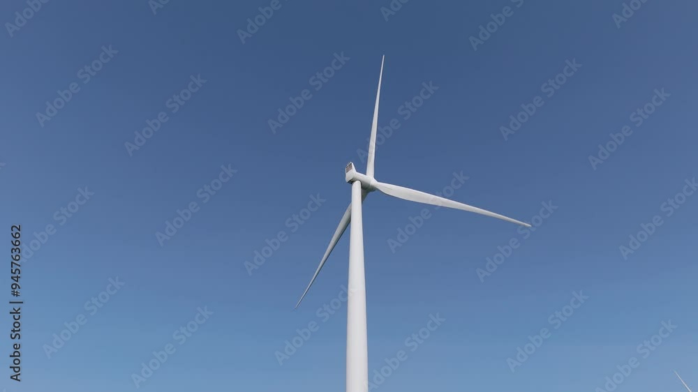Aerial View of Wind Turbines in IJsselmeer Near Urk, Netherlands, Low Wind Aerial View of Wind Turbines in IJsselmeer Near Urk, Netherlands, Low Wind