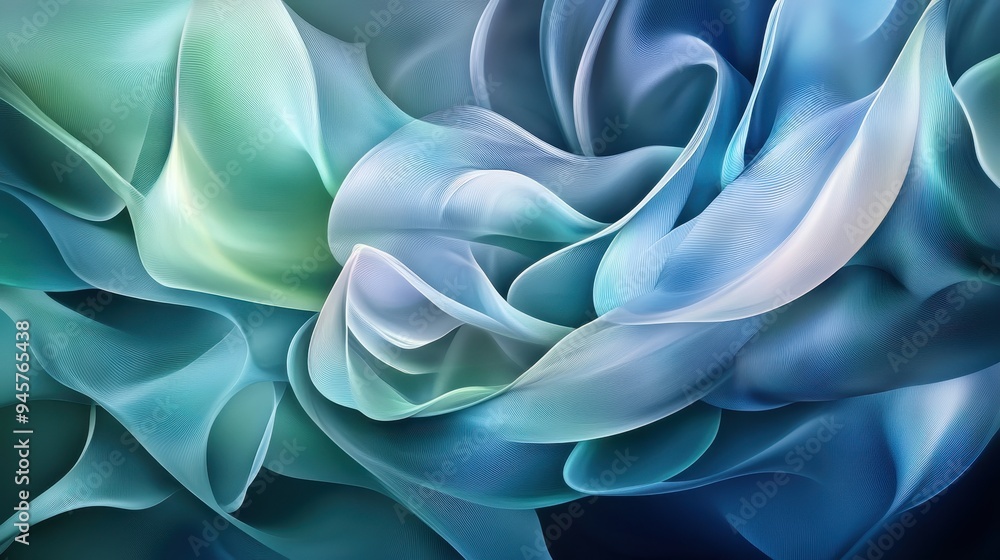 Abstract Blue and Green Wavy Fabric Background. Abstract Blue and Green Wavy Fabric Background.