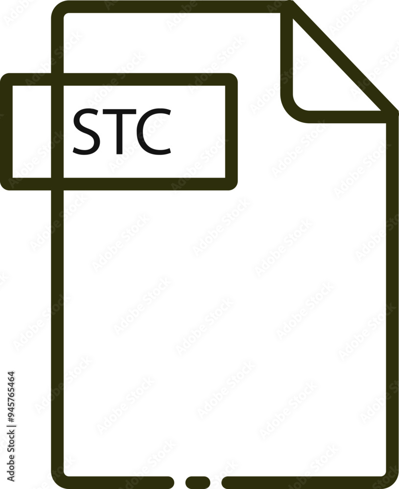 STC File format minimal icon with black outline STC File format minimal icon with black outline