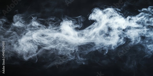 Ethereal mist and smoke swirling in a fluid dance of light against a dark backdrop