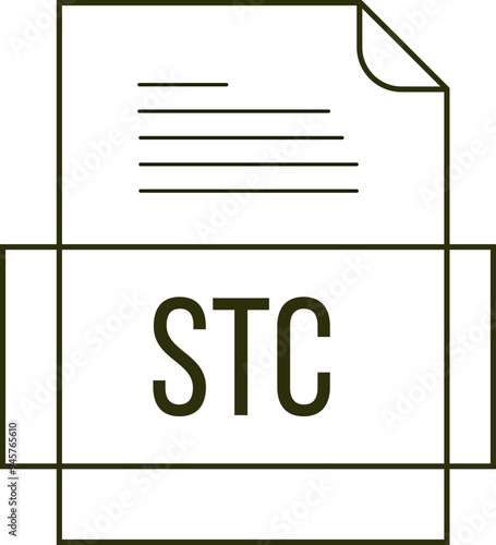 STC File icon crisp thick outline sharp corners