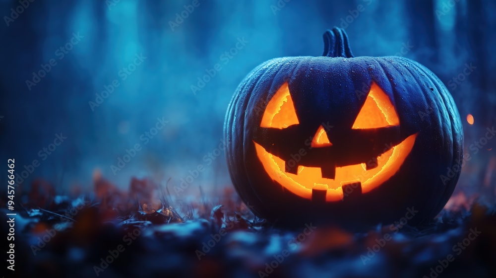 Haunted Halloween pumpkin scene Haunted Halloween pumpkin scene