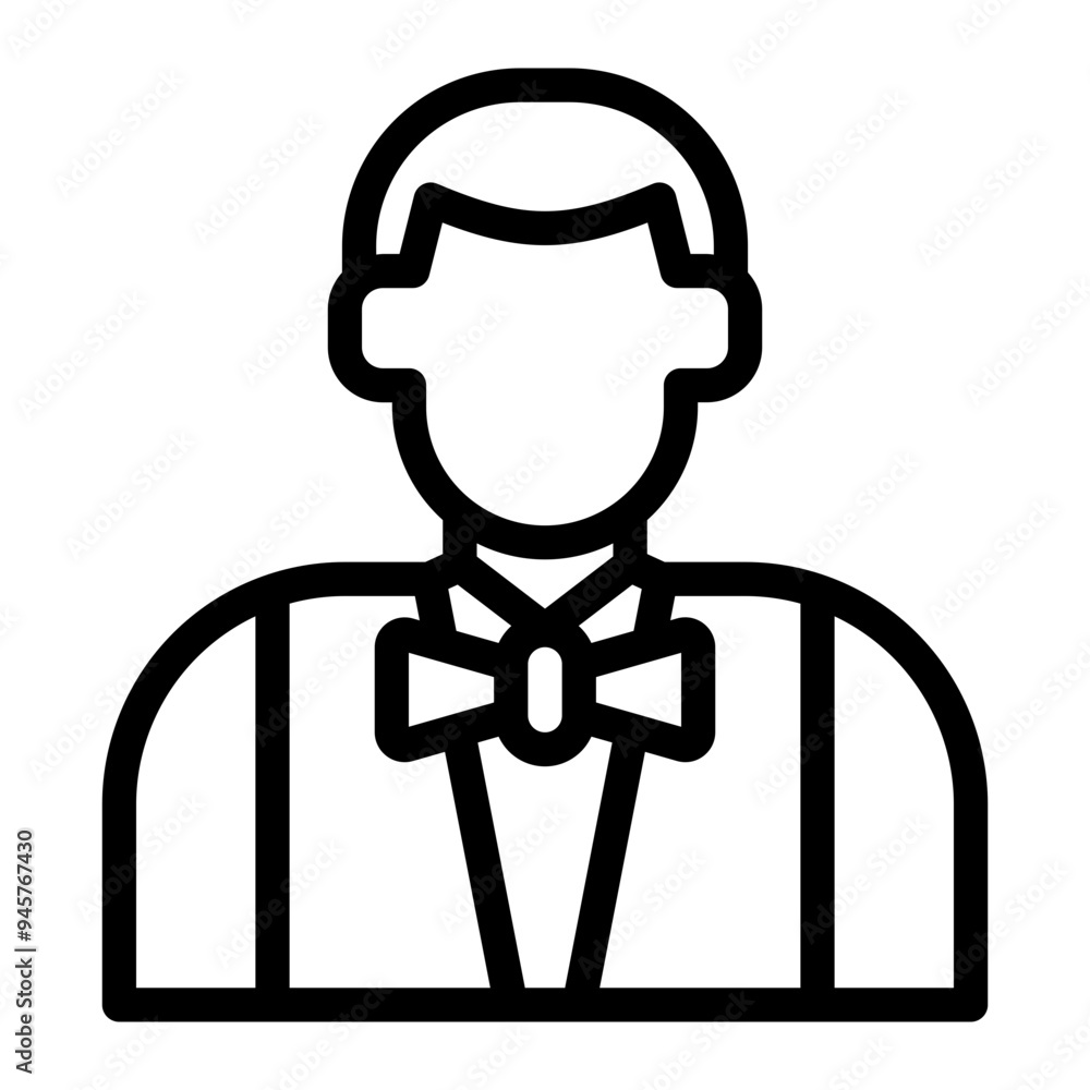 Staff icon in outline style Staff icon in outline style