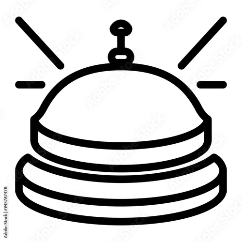 Hotel bell icon in outline style