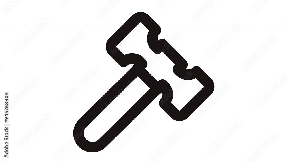Black and white icon of a hammer. Ideal for construction, carpentry, DIY, tools, and renovationthemed designs and projects Black and white icon of a hammer. Ideal for construction, carpentry, DIY, tools, and renovationthemed designs and projects