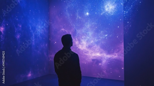 A Man Gazes at the Starry Night