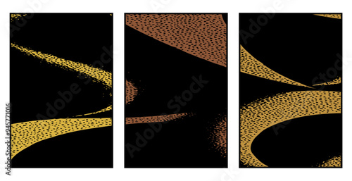 Set of 3 Abstract pattern. Illustration for printing on wall decorations. For use in graphics.