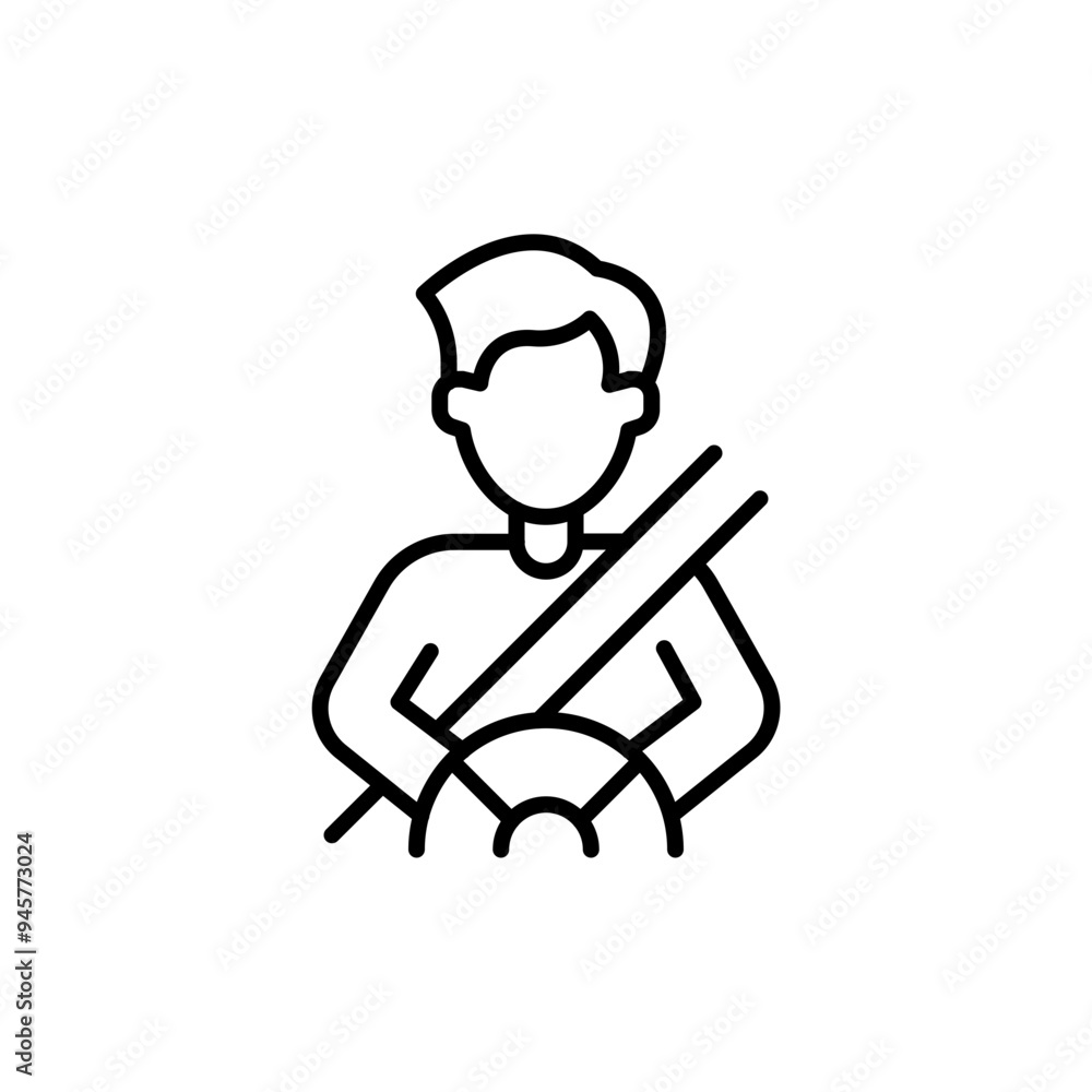 Driver Seatbelt outline icons, minimalist vector illustration ,simple transparent graphic element .Isolated on white background Driver Seatbelt outline icons, minimalist vector illustration ,simple transparent graphic element .Isolated on white background