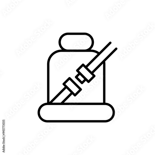 Seatbelt outline icons, minimalist vector illustration ,simple transparent graphic element .Isolated on white background