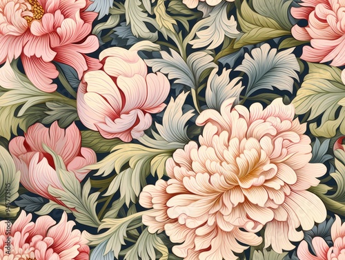 vintage seamless floral pattern, wallpaper, textile print pattern
