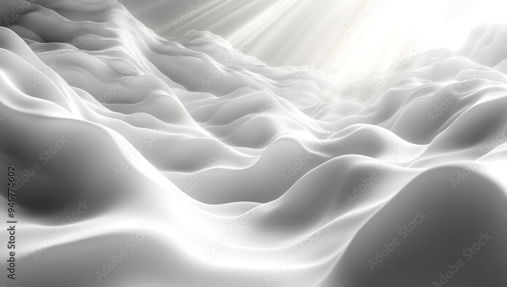 Obraz premium Abstract White Landscape with Light Rays