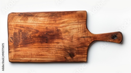 Wooden cutting board on a white background, isolated