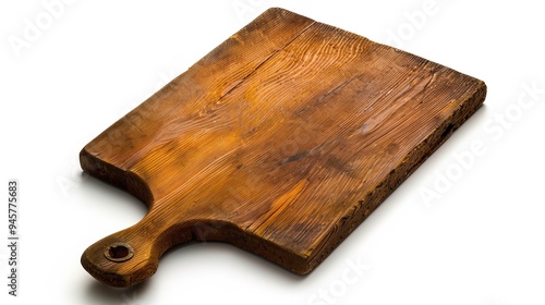 Wooden cutting board on a white background, isolated