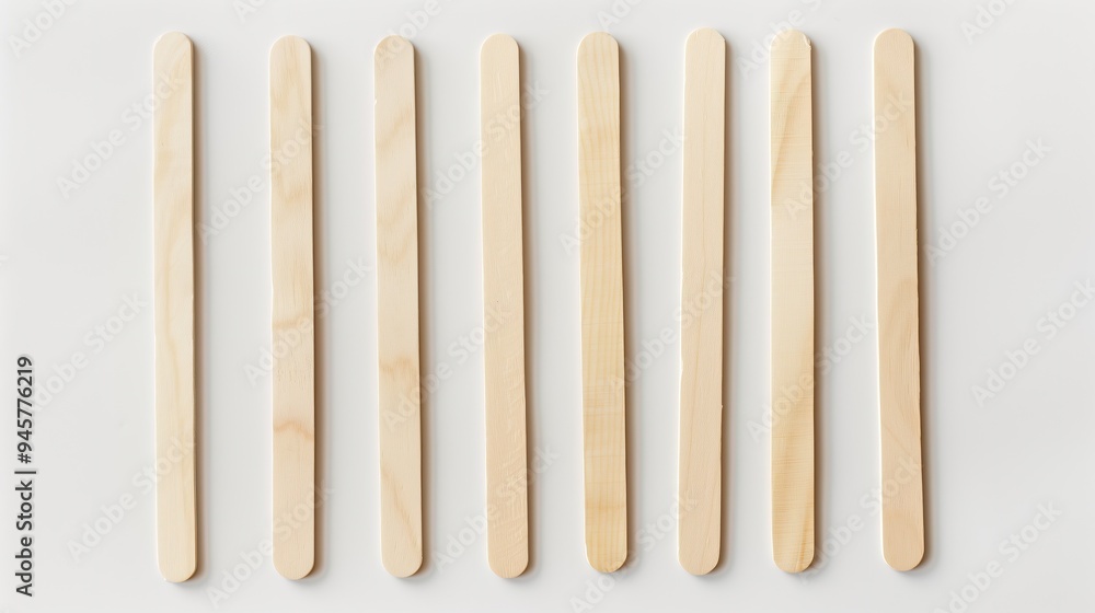 Wooden ice cream sticks on a white background, isolated Wooden ice cream sticks on a white background, isolated