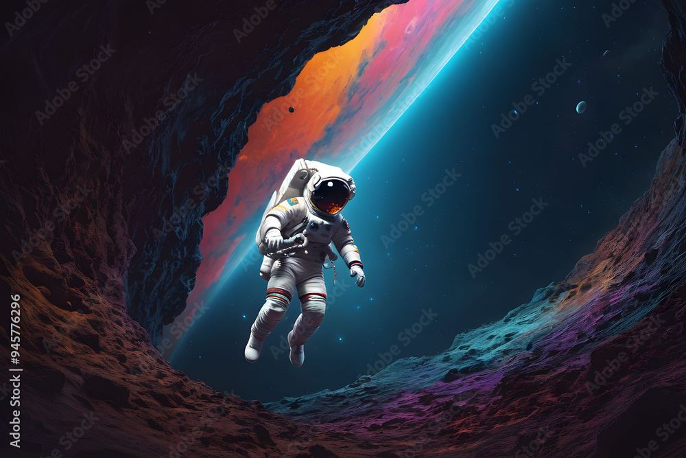 Astronaut in Space Suit Exploring the Universe Astronaut in Space Suit Exploring the Universe