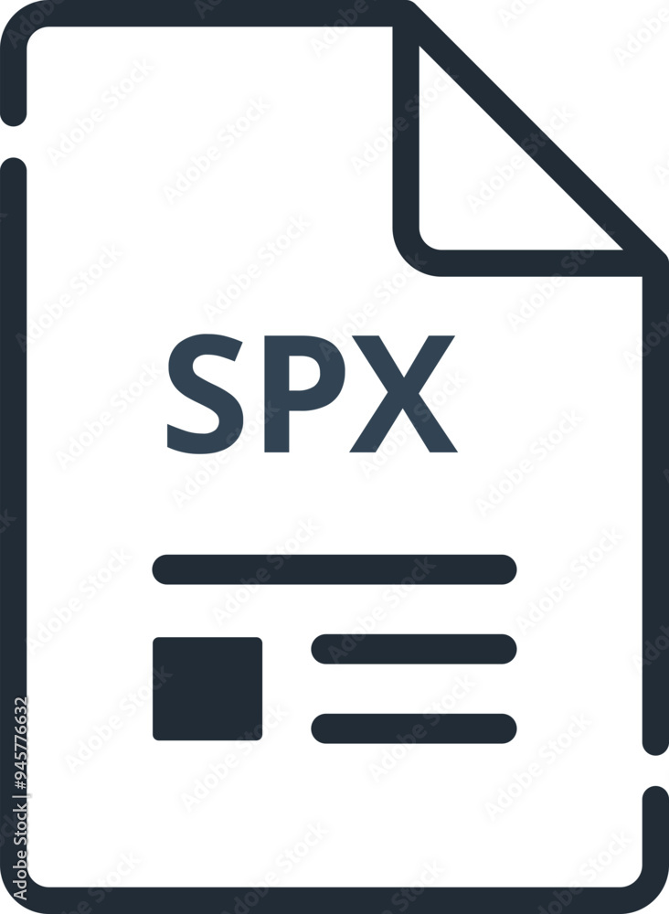 SPX File icon minimal outline with symbols SPX File icon minimal outline with symbols