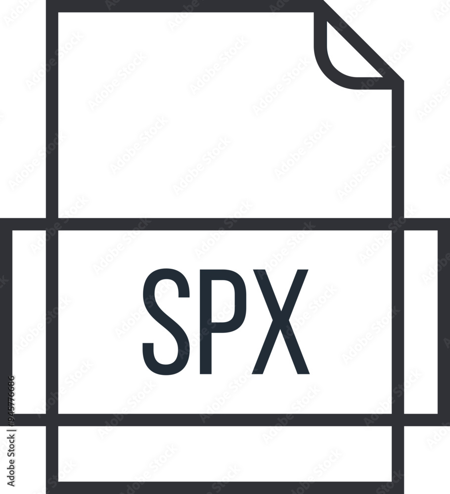 SPX File icon thick outline sharp corners SPX File icon thick outline sharp corners