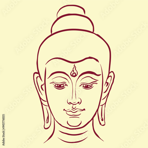 face of buddha vector for card decoration illustration