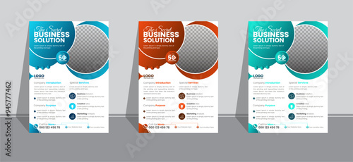 Corporate business flyer vector design template, Modern business conference flyer layout template with A4 size design, Business Flyer Design, Colorful concepts, one pager design, pamphlet design.