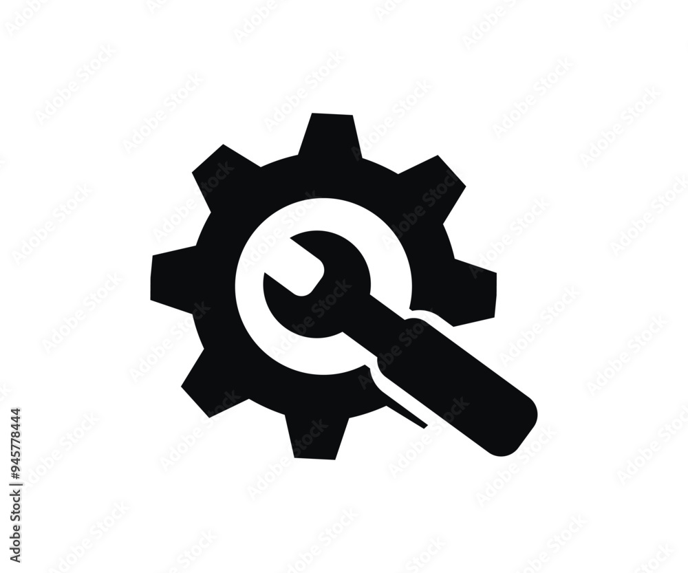 Service icon. Wrench glyph icon. Settings and repair, service sign vector design and illustration. Service icon. Wrench glyph icon. Settings and repair, service sign vector design and illustration.