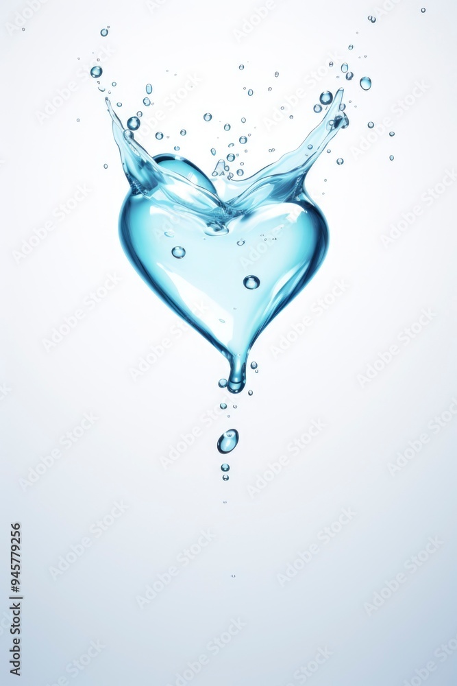 Heart shape water drop white background Heart shape water drop white background