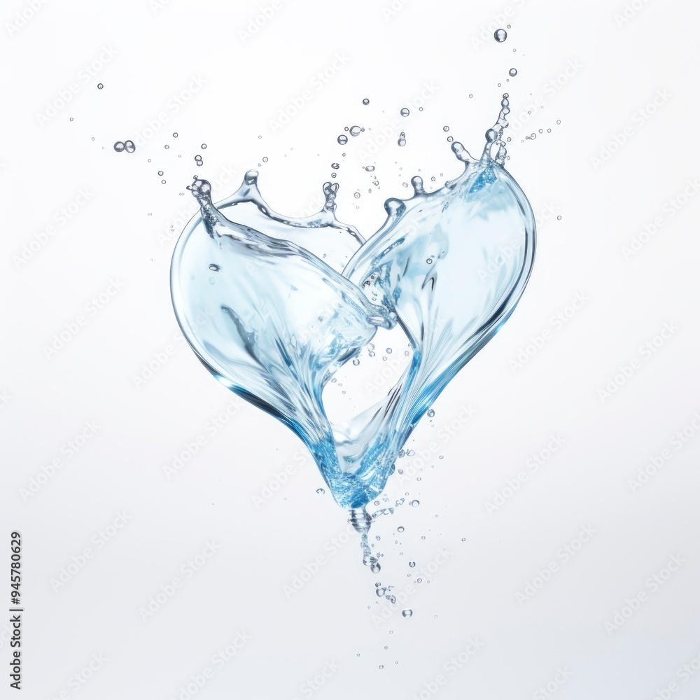 Heart shape water drop white background Heart shape water drop white background