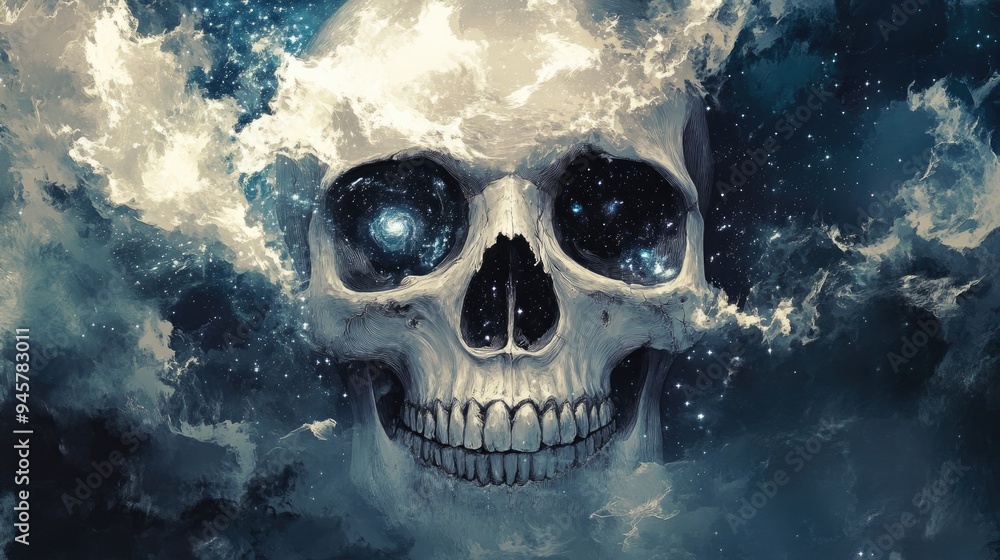 Cosmic Skull with Galaxy Eyes Cosmic Skull with Galaxy Eyes