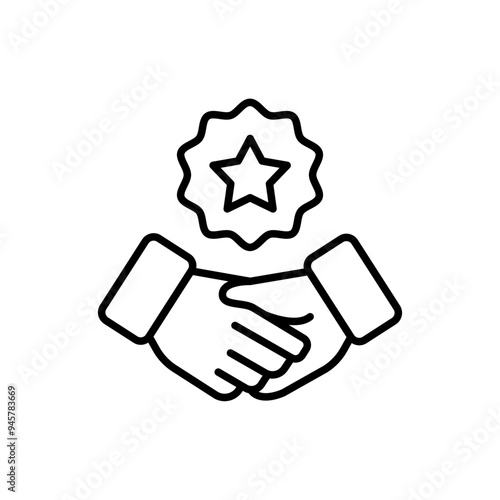 Cooperation outline icons, minimalist vector illustration ,simple transparent graphic element .Isolated on white background
