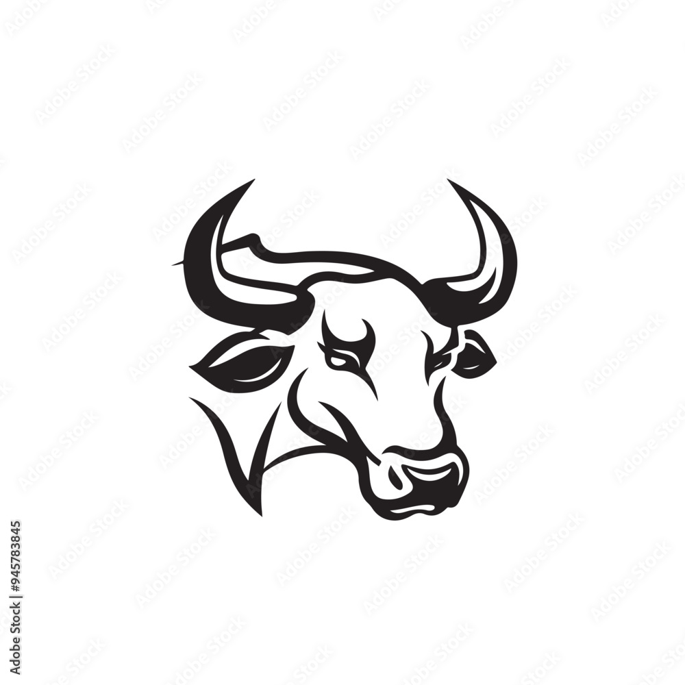 Simple Cow Head Logo Images stock image vector isolated on white background Simple Cow Head Logo Images stock image vector isolated on white background
