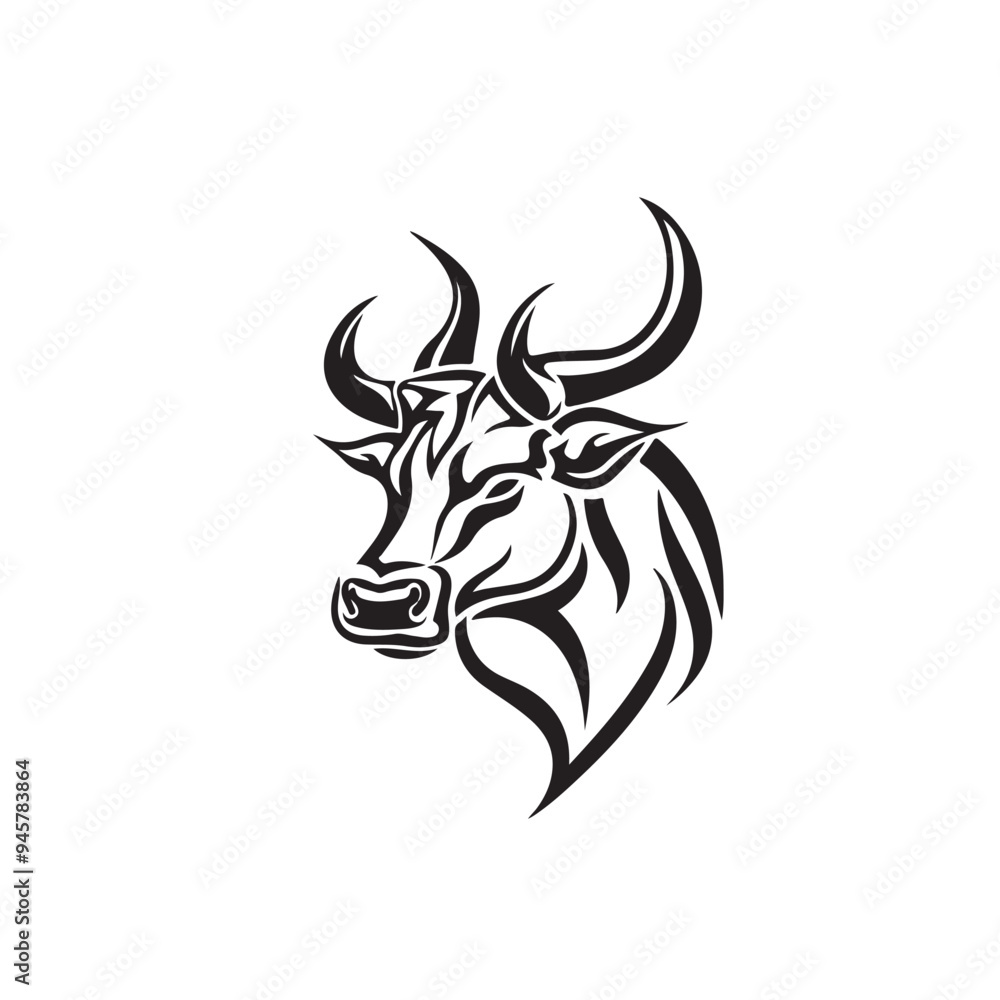 Cow Head Logo Images stock image vector isolated on white background Cow Head Logo Images stock image vector isolated on white background