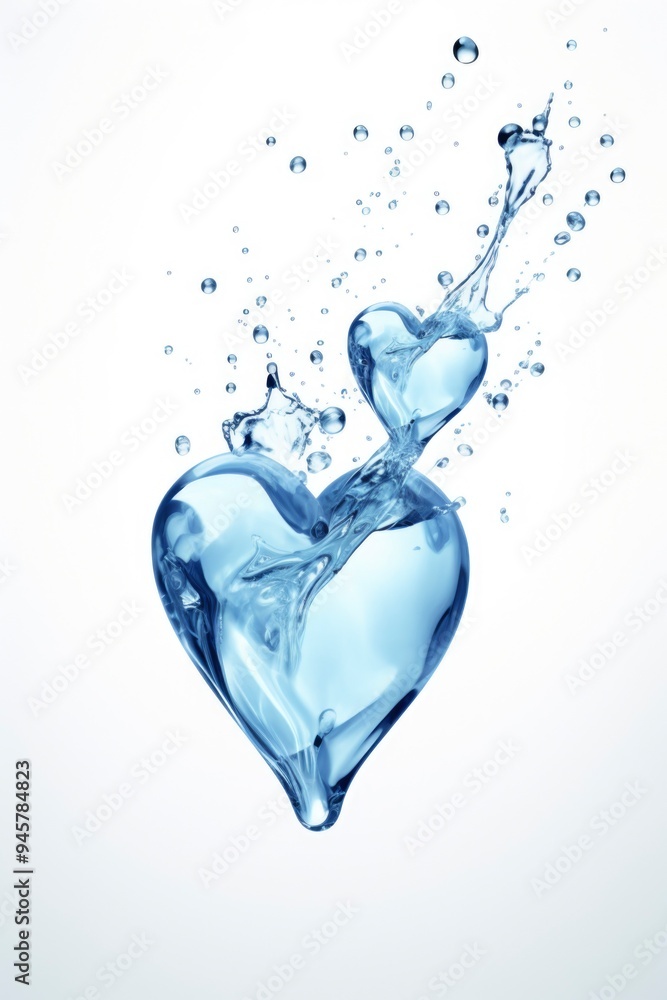 Heart shape water drop white background Heart shape water drop white background