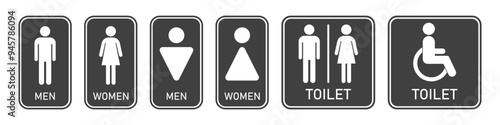 WC icon set on white background.