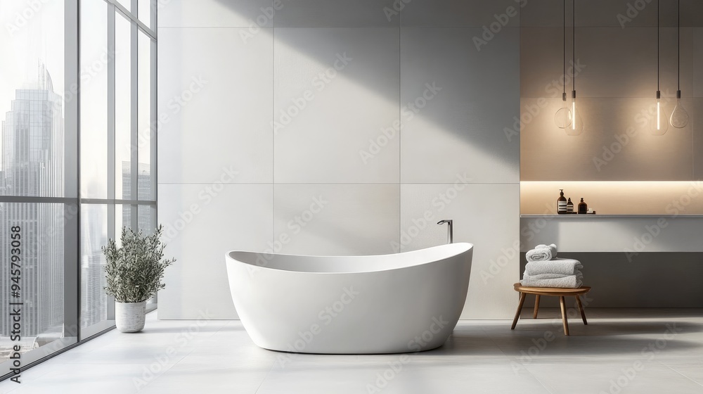 A minimalist bathroom with a statement tile wall, adding a touch of personality to the space, A minimalist bathroom with a statement tile wall, adding a touch of personality to the space,