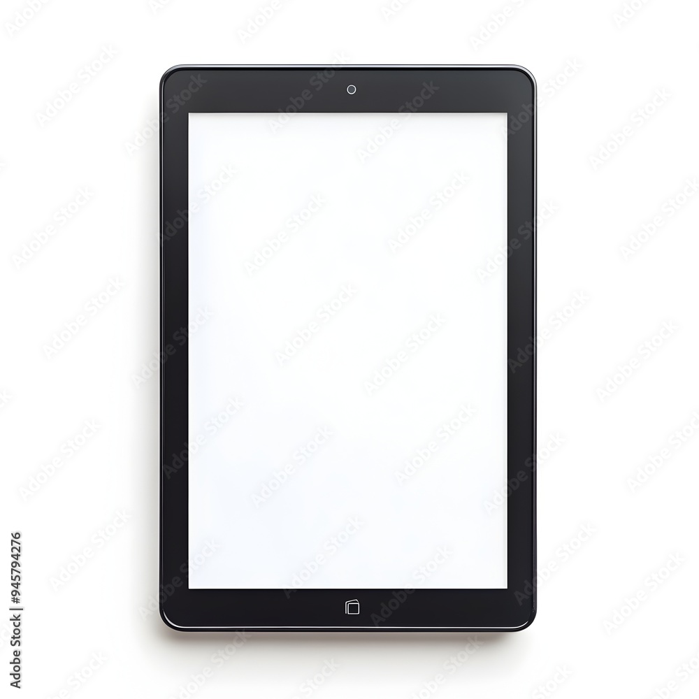 Blank Digital Tablet Device with White Background for App or Software Presentation
