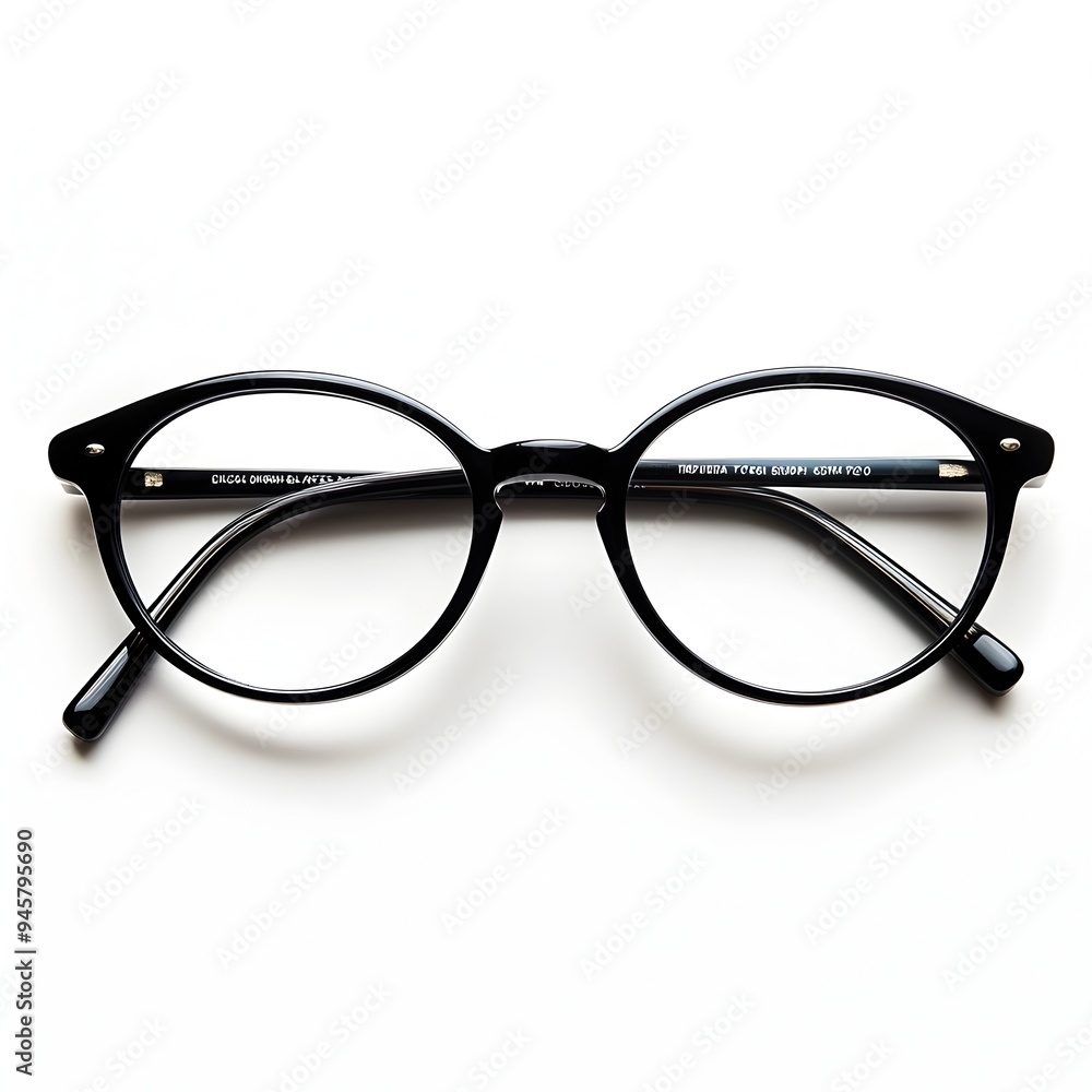 Classic Black Eyeglasses on White Background Classic Black Eyeglasses on White Background