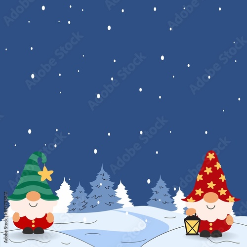 Gnome with winter cartoon 