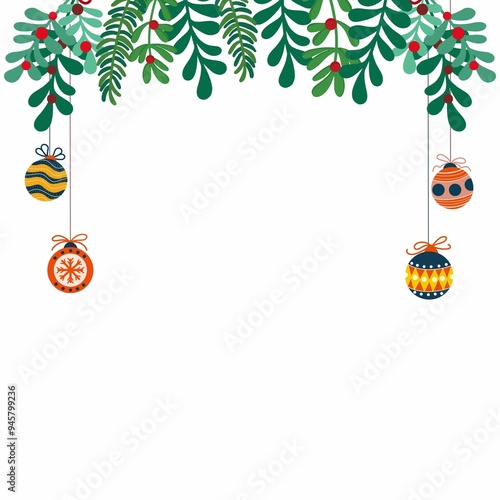 christmas background with balls