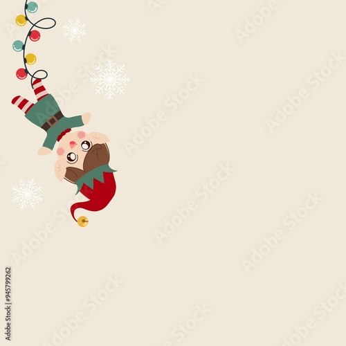 christmas card with elf 