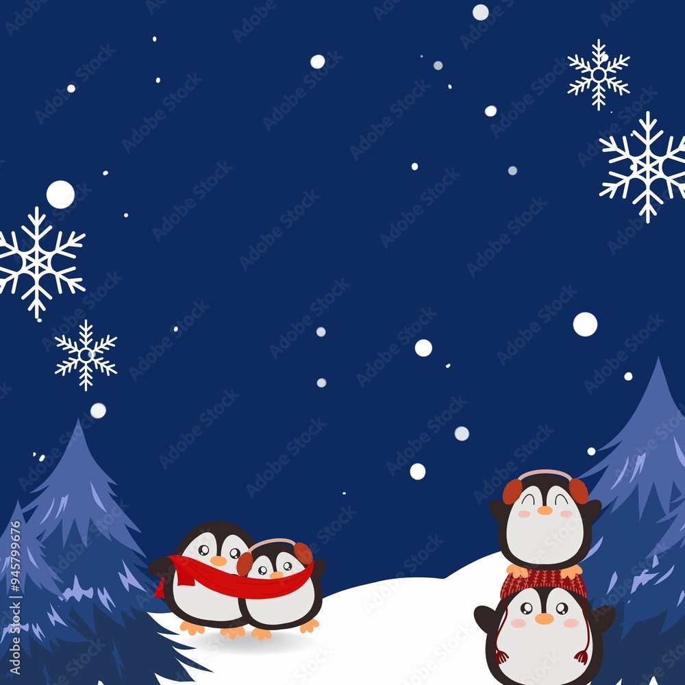 Penguin and snow cartoon Penguin and snow cartoon