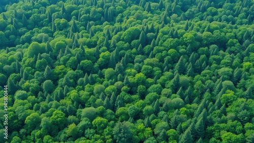 Aerial View of Lush Green Forest Canopy