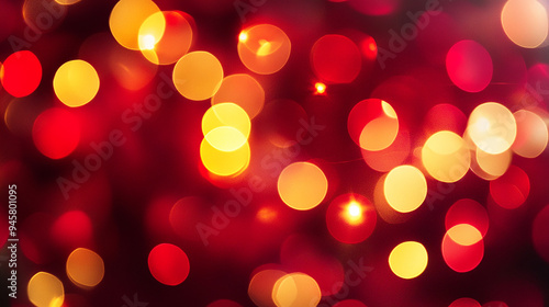 Bright Red and Yellow Lights with Blurred Background