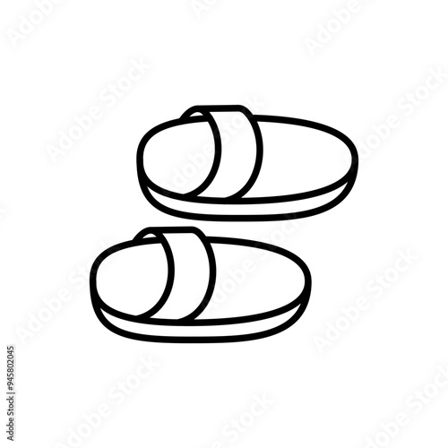 Slippers outline icons, minimalist vector illustration ,simple transparent graphic element .Isolated on white background