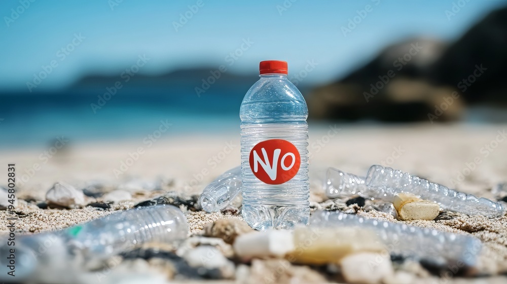 Plastic pollution, Say no to plastic. Trash waste plastic bottles, garbage, environmental conservation, stop ocean plastic concept Plastic pollution, Say no to plastic. Trash waste plastic bottles, garbage, environmental conservation, stop ocean plastic concept