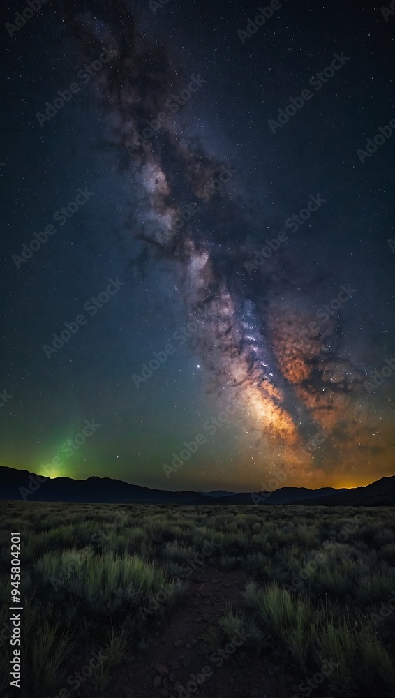 Deep space starry sky with the Milky Way, capturing a breathtaking night landscape in astrophotography Deep space starry sky with the Milky Way, capturing a breathtaking night landscape in astrophotography