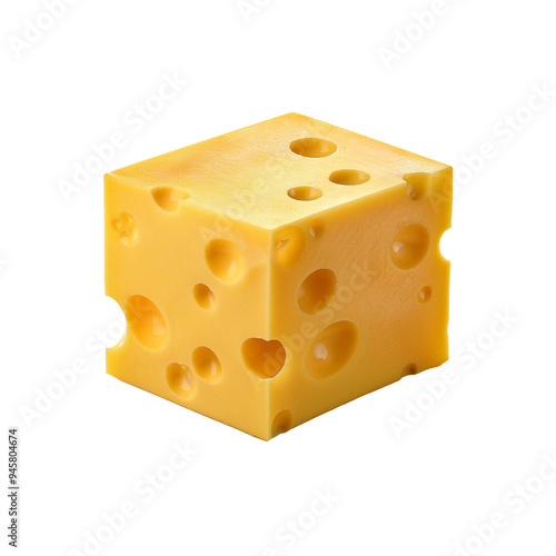 Cheese block 3Dstyle,Transparent background