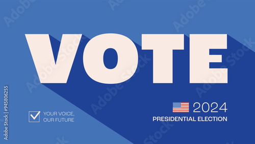 Vote design for the 2024 united states presidential election. Minimalistic modern banner. Vector illustration.
