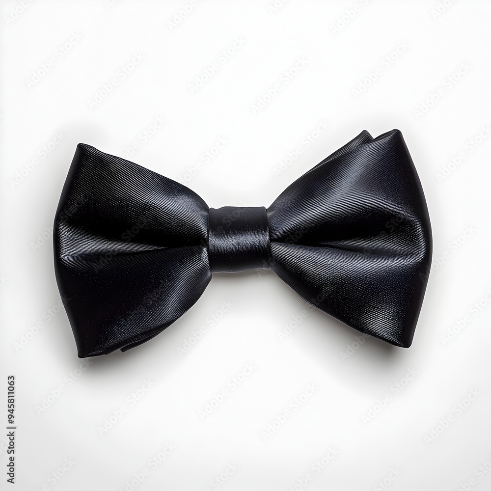 Stylish Black Bowtie on Clean White Background Stylish Black Bowtie on Clean White Background