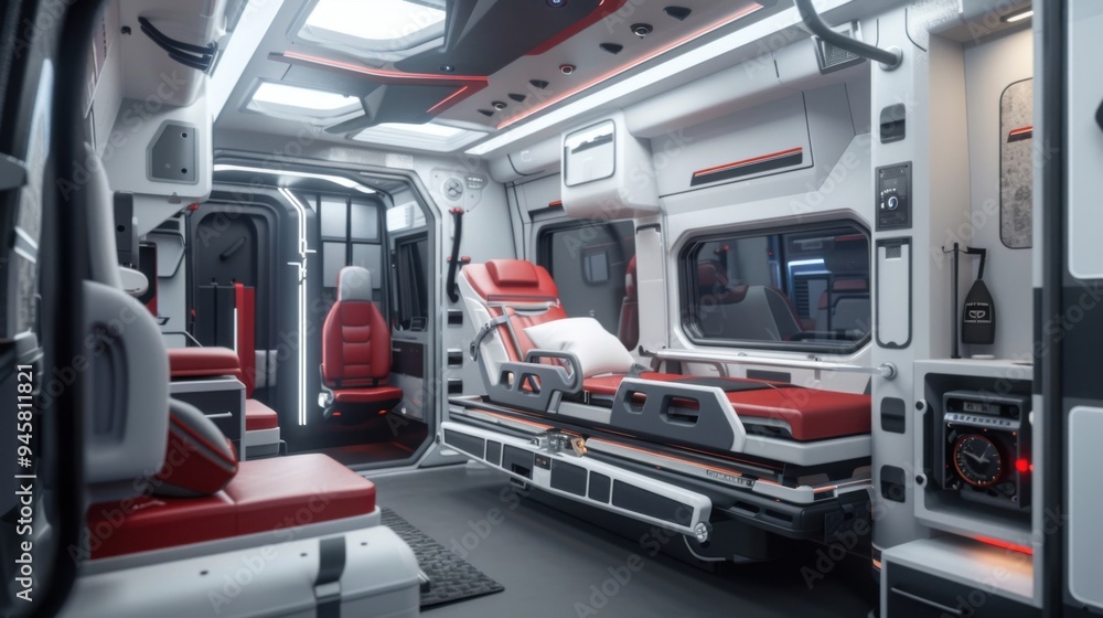3D future technology ambulance 3D future technology ambulance