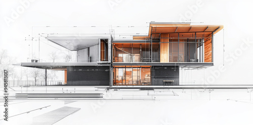 Fototapeta Naklejka Na Ścianę i Meble -  Modern Home Blueprint.