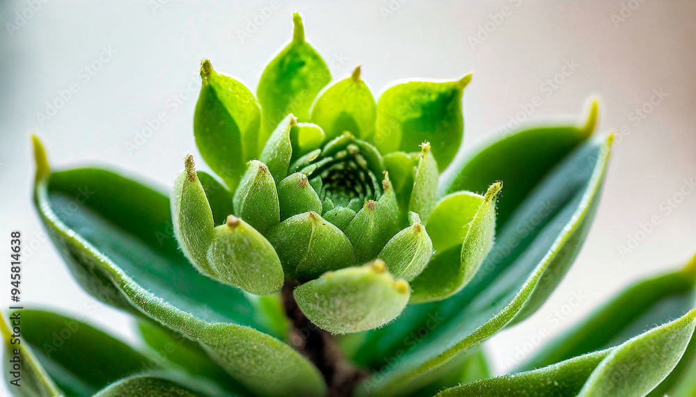 a green plant with a white background with a green flower in the center a green plant with a white background with a green flower in the center